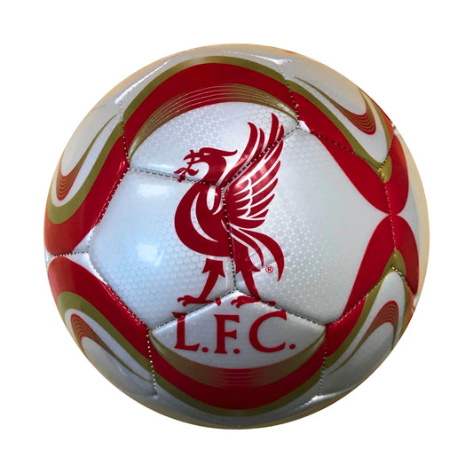 Icon Sports Officially Licensed Liverpool FC Regulation Size 5 White Coined Soccer Ball