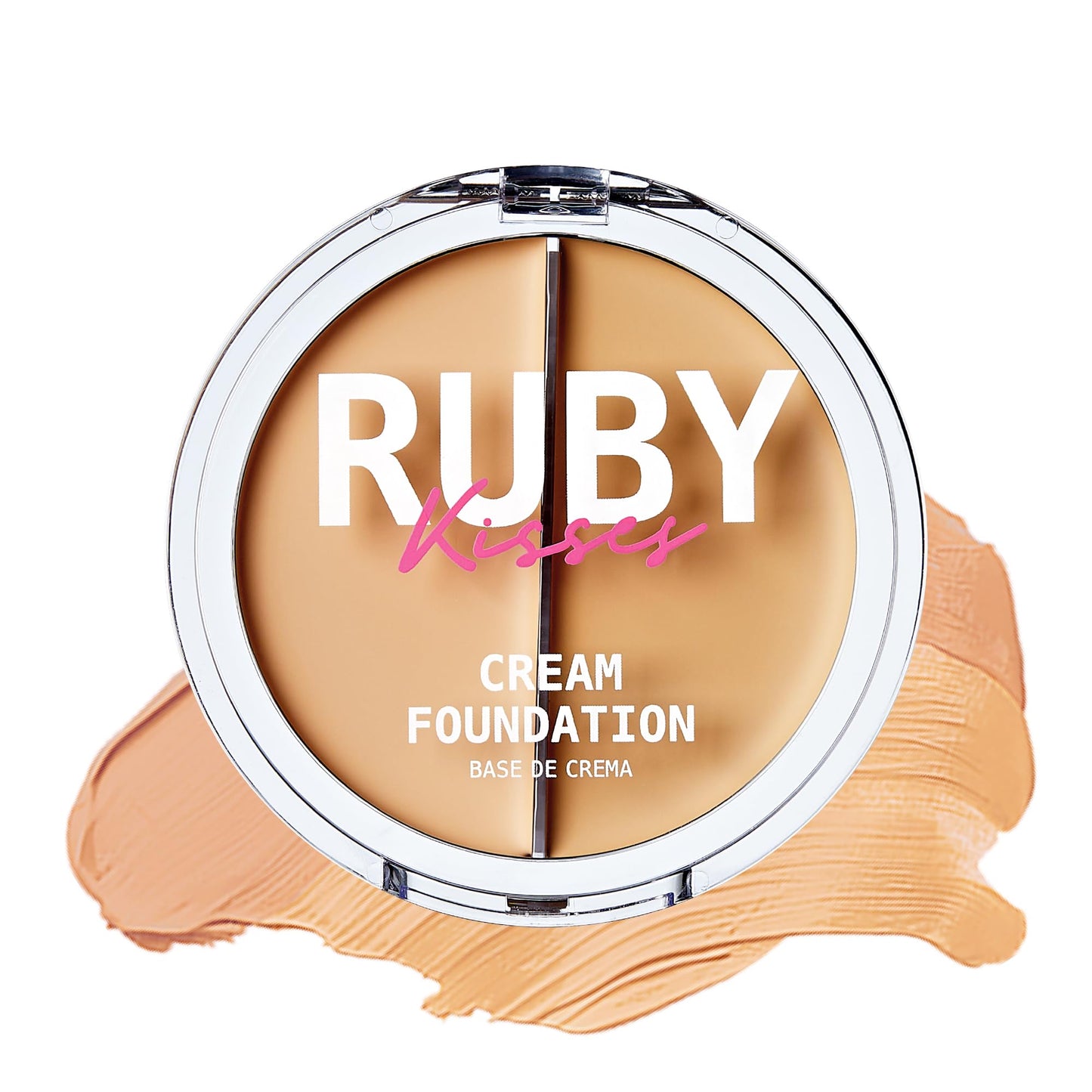 Ruby Kisses Cream Foundation 3D Face Creator 2-Color Foundation and Concealer, 12 Hour Wear Long Lasting, Medium to Full Coverage (Level 2)
