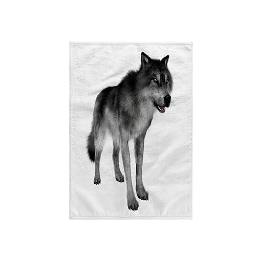 3D Rose TWL_234154_1 Grey Wolf Towel, 15" x 22"