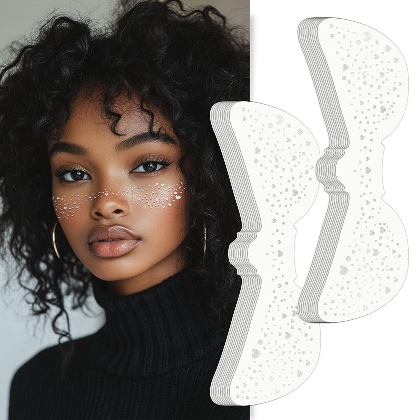 Wodelanle Glitter Freckles Face Tattoo, 24 Count Silver Face Glitter Speckles Makeup Patches, Glow Up Makeup Patches, Cute Glitter Freckles Makeup