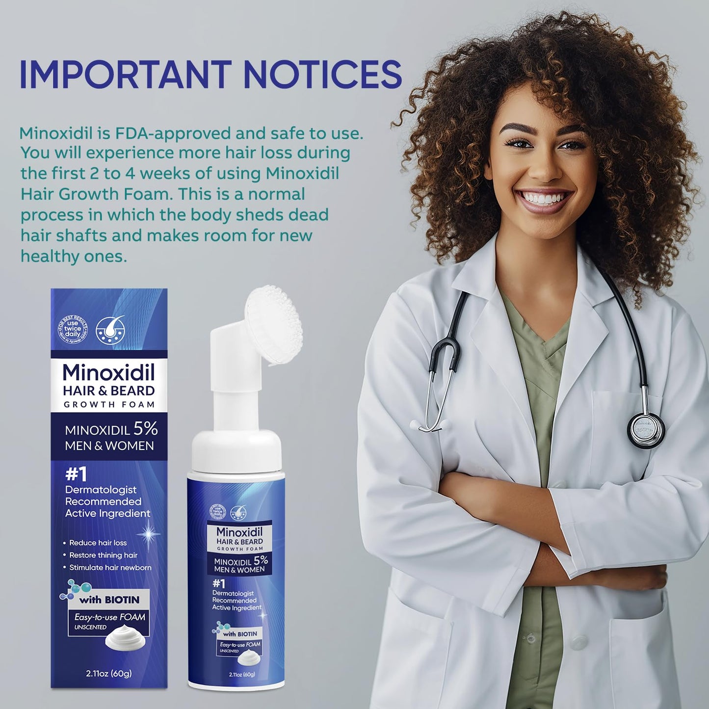 5% Minoxidil Hair Growth Serum for Men & Women with Biotin: Minoxidil for Men and Women, 5 Percent, Hair Regrowth Treatment, Extra Strength (2 FL OZ Beauty and Personal Care Artimore