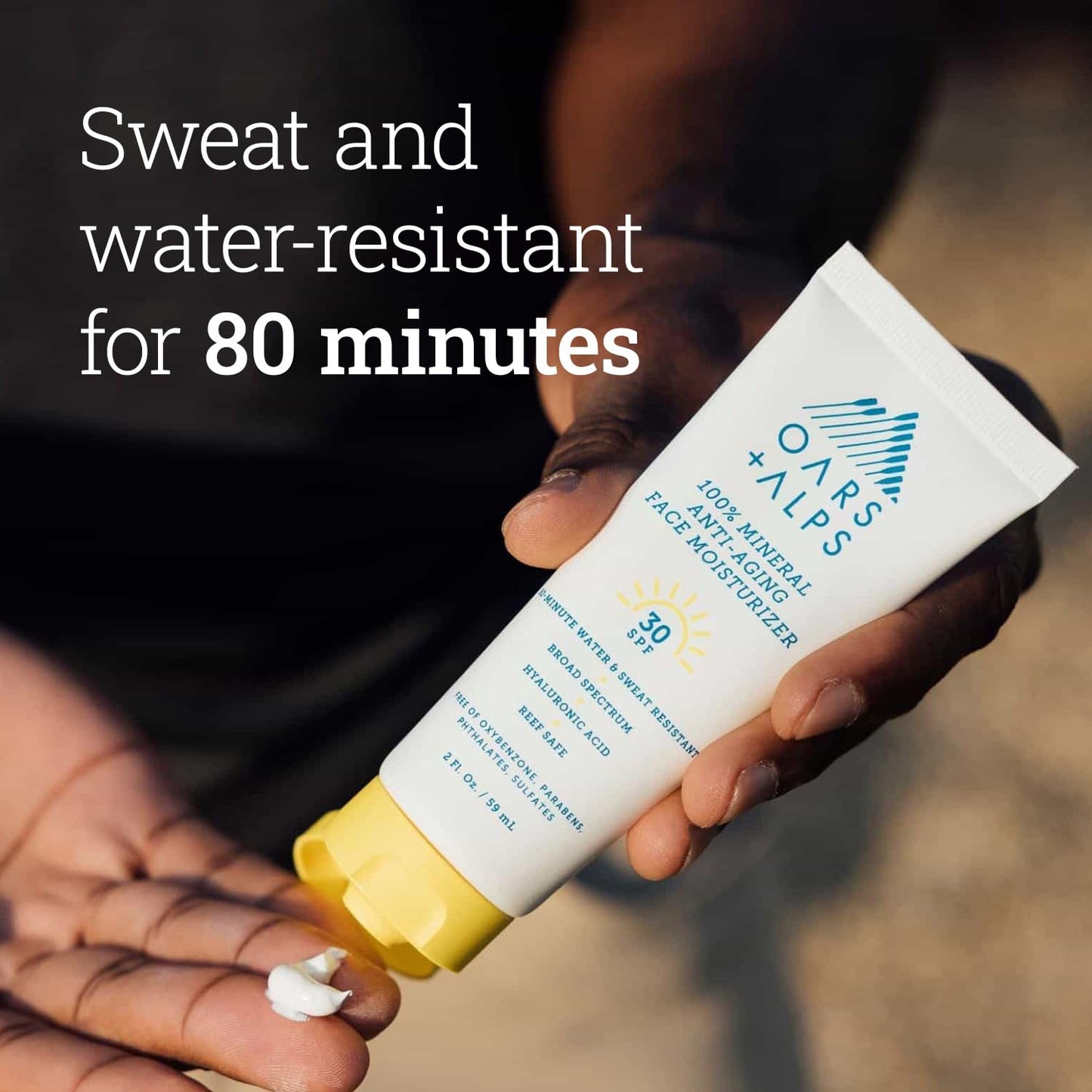 Oars + Alps Mineral Sunscreen for Face & Body, SPF 30 Anti Aging Face Travel Sunscreen & Body Lotion, Infused with Hyaluronic Acid, Vitamin E & B5