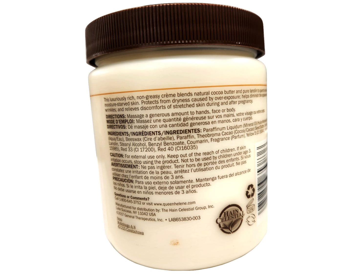 Queen Helene Cocoa Butter Moisturizing Kit, Face + Body Crème 15 oz and 100% Cocoa Butter Lip Balm 1 oz for Dry Skin and Lips