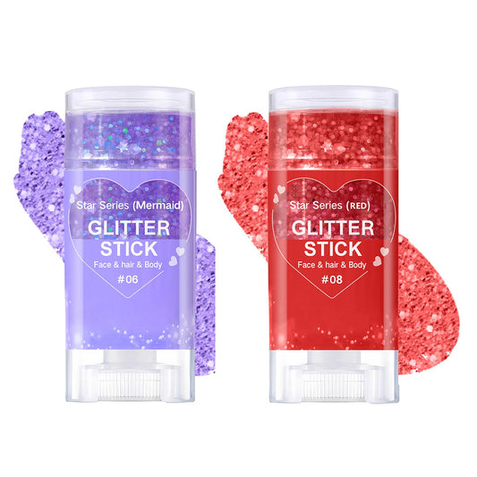 Body Glitter Stick,Mardi Gras Accessories,Sparkling Face Hair Glitter,Mermaid Sequins Chunky Glitter Face Paint,Singer Concert Outfit Festival Rave