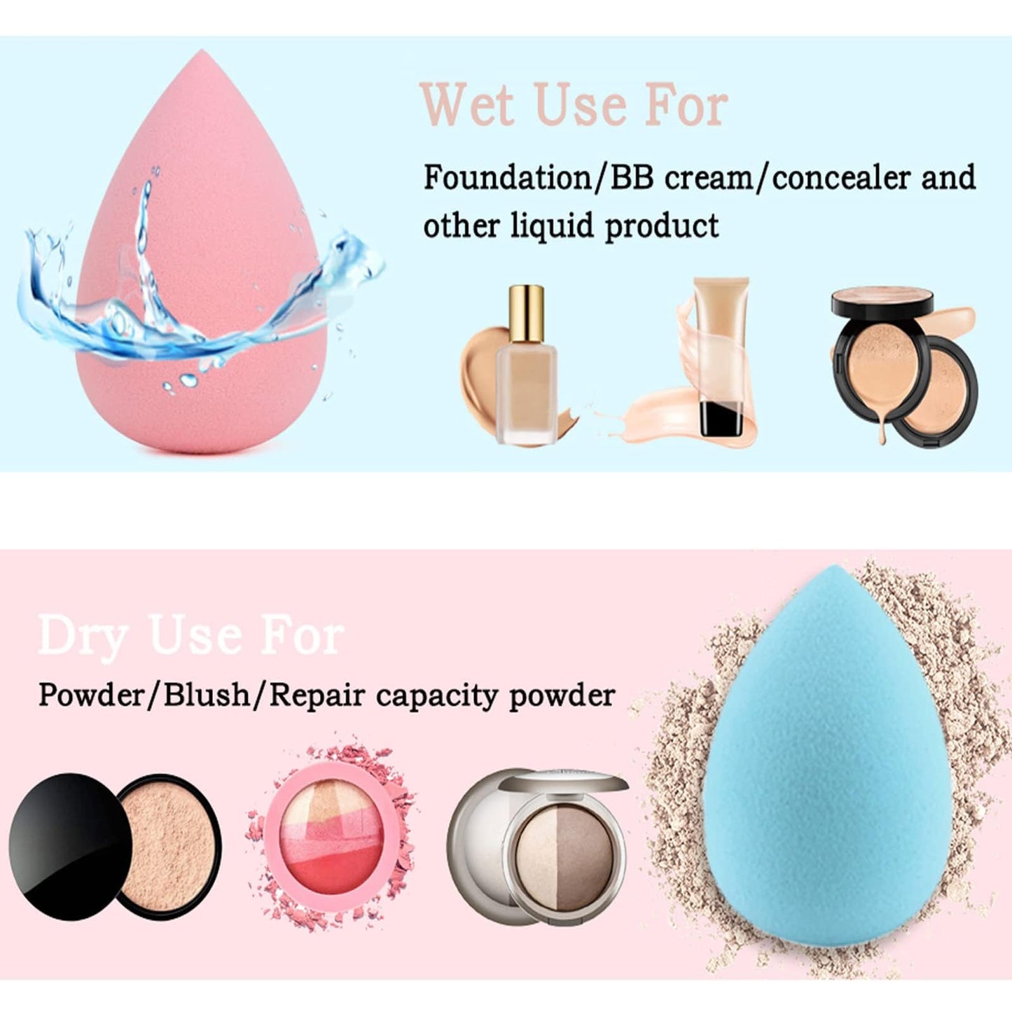 Makeup Brushes DUAIU 15PCs Marble Makeup Brush Set Premium Synthetic Kabuki Powder Blush Contour Foundation Concealer Eyeshadow Brushes with Makeup