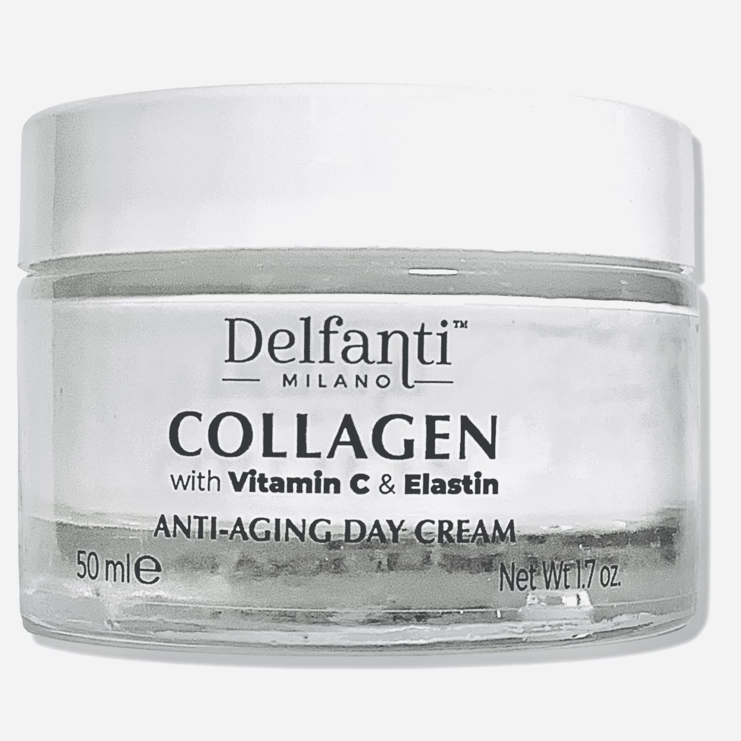 Delfanti-Milano • COLLAGEN with VITAMIN C & ELASTIN • Sculpting & Lifting • Anti-Aging Day Cream • Face and Neck Moisturizer • Made in Italy