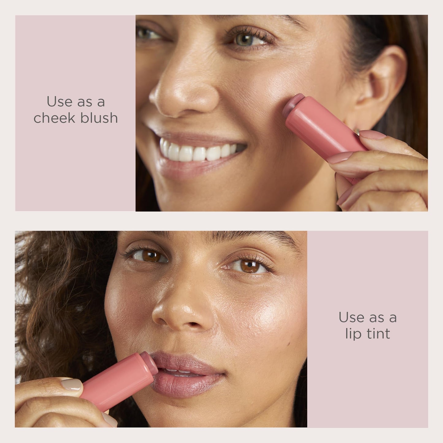 PÜR MINERALS Silky Tint Creamy Multitasking Blush Stick with Peptides, Sparkling Rose - Blush Stick with Natural, Healthy-Looking Glow & Ultra-Creamy