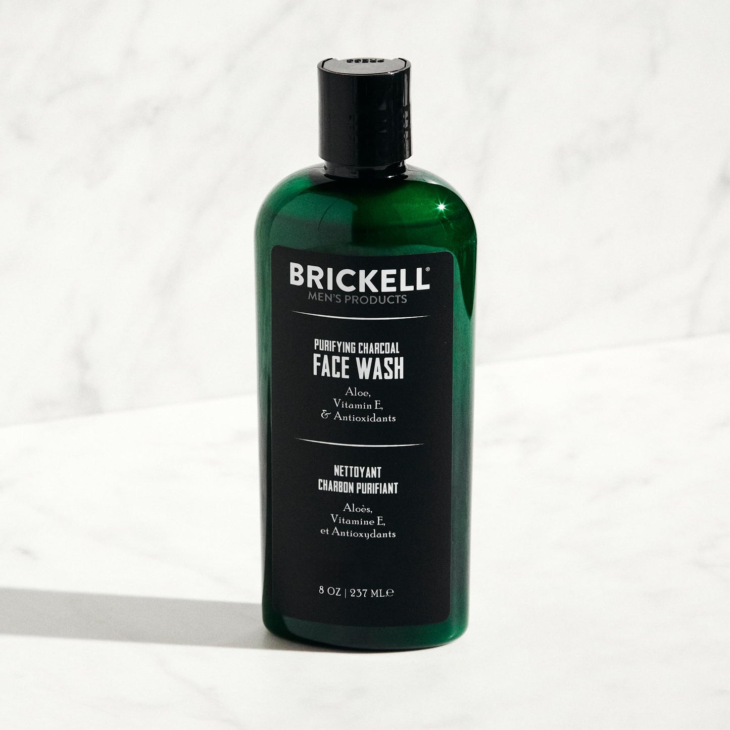 Brickell Men's Daily Advanced Face Care Routine II, Activated Charcoal Facial Cleanser, Facial Scrub, Face Moisturizer Lotion, Natural and Organic
