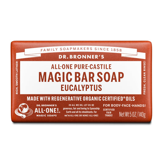 Dr. Bronner’s - Pure-Castile Bar Soap (Eucalyptus, 5 ounce) - Made with Organic Oils, For Face, Body and Hair, Gentle and Moisturizing, Biodegradable Beauty & Personal Care Dr. Bronner's