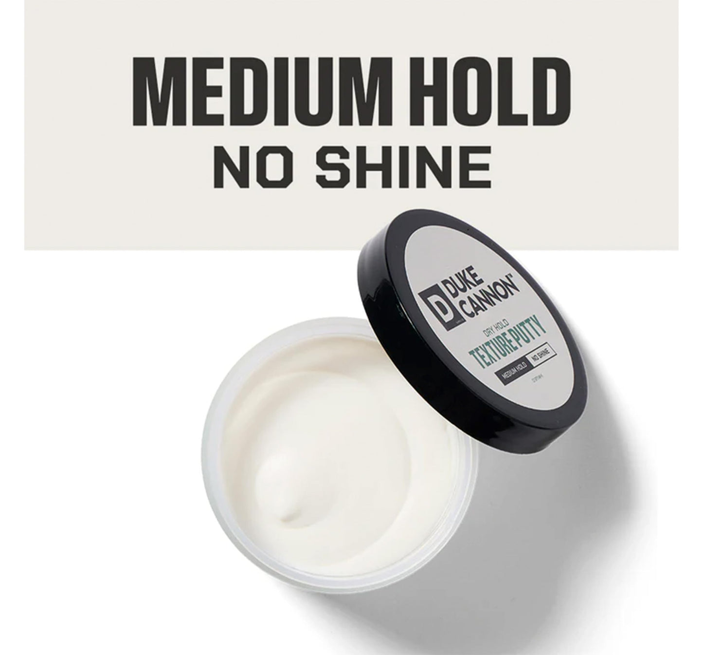 Duke Cannon Supply Co. Supply Co. Dry Hold Texture Putty - Medium Hold Hair Putty - Ideal for short to medium styles and all textures - No Shine