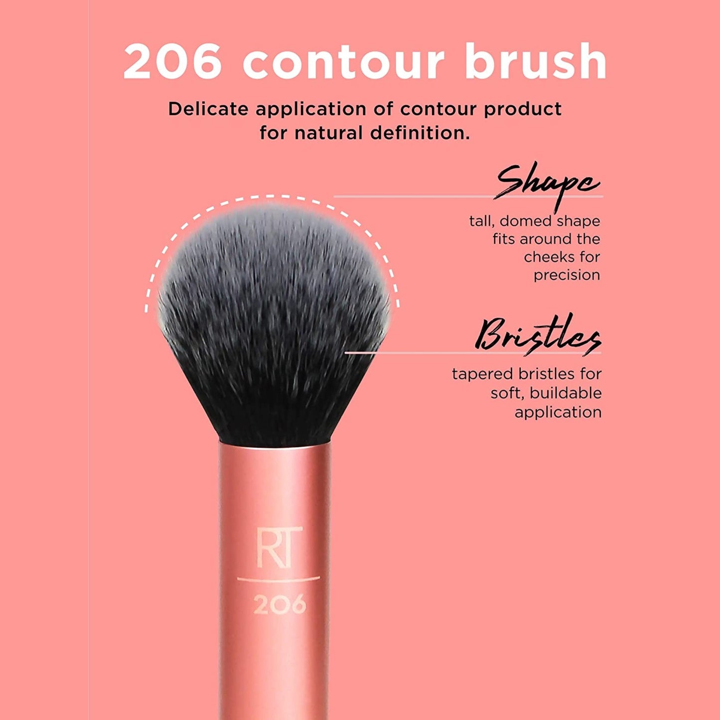 Real Techniques Flawless Base Brush Set With Ultra Plush Custom Cut Synthetic Bristles and Extended Aluminum Ferrules to Build Coverage for Every