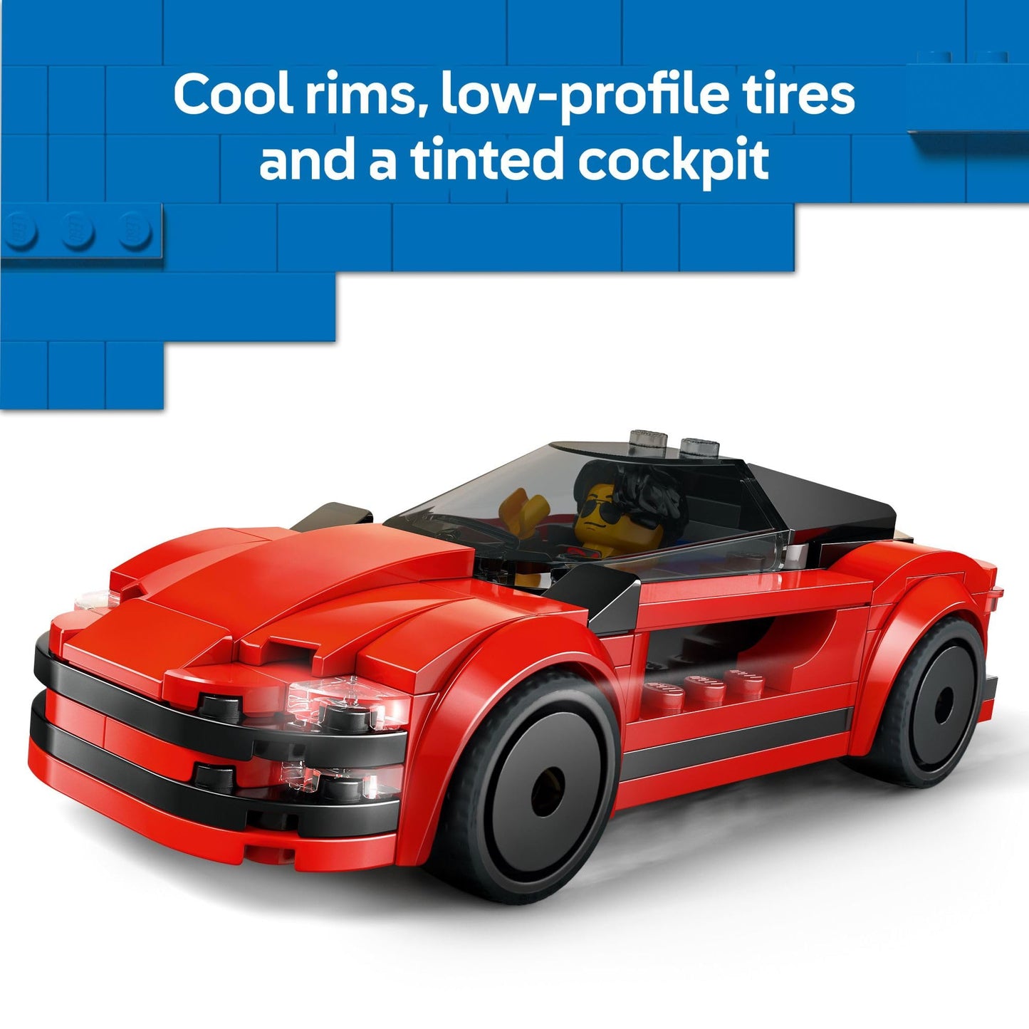 LEGO City Red Sports Car Toy – Building Set for Kids Ages 5+ with Driver Minifigure – Fun Birthday or Holiday Gift – 60448