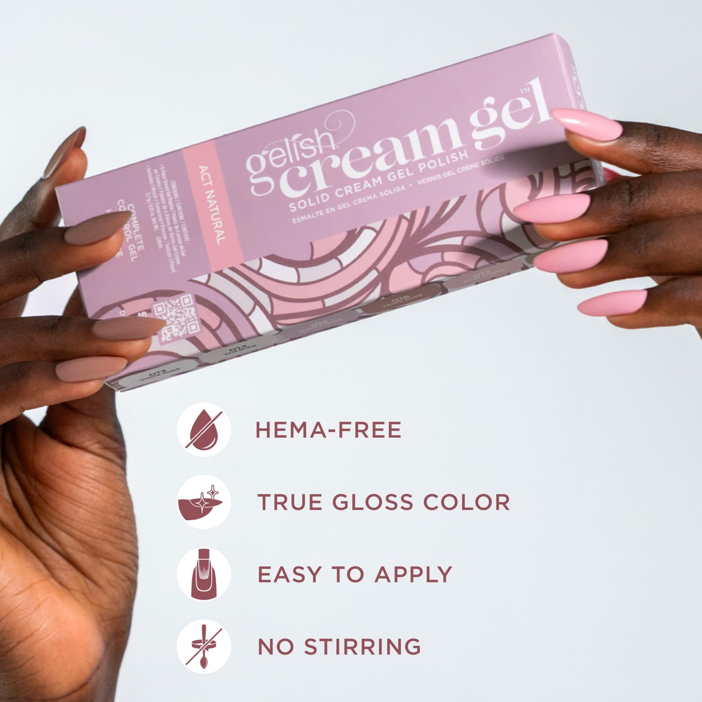 Gelish Cream Gel Soak-Off Solid Gel Polish with Brush - Act Natural Palette Beauty & Personal Care Gelish
