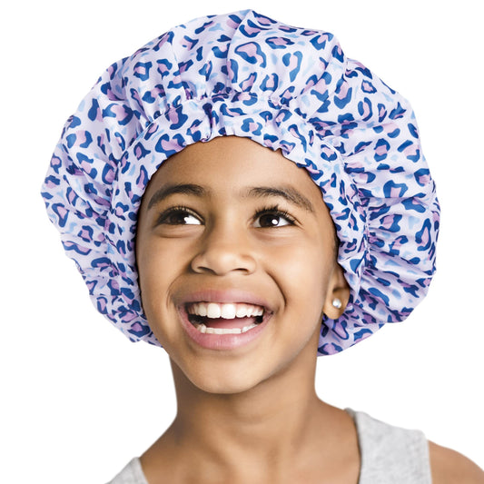 Red by Kiss Kids Shower Cap Reusable Waterproof Washable Hair Caps for Kids Shower Caps for Boys and Girls (Leopard) Beauty and Personal Care Red by Kiss