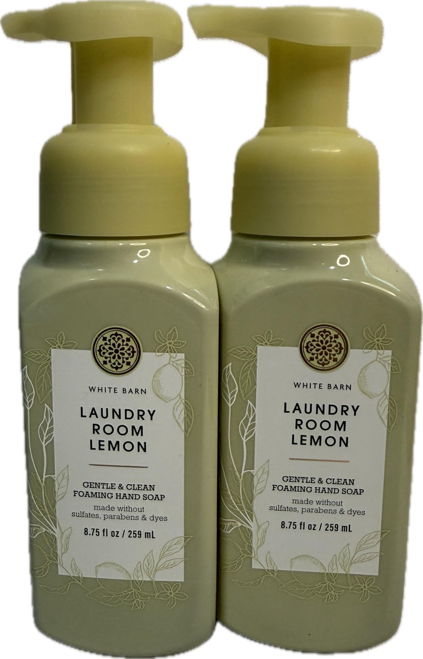 Bath & Body Works Laundry Room Lemon Gentle Foaming Hand Soap 2-Pack - Fresh Citrus Hand Wash Set