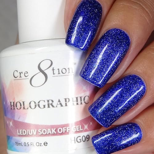 [HG09] Cre8tion - Holographic Collection Soak Off Gel [Easy Application] LED/UV Cured 15mL / 0.5 fl oz Beauty & Personal Care Cre8tion