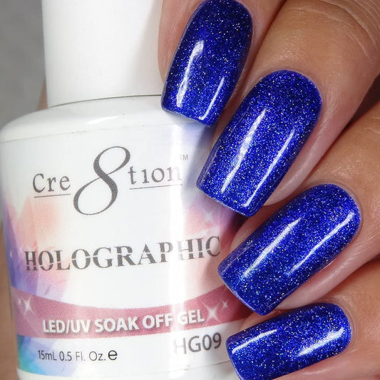 [HG09] Cre8tion - Holographic Collection Soak Off Gel [Easy Application] LED/UV Cured 15mL / 0.5 fl oz Beauty & Personal Care Cre8tion