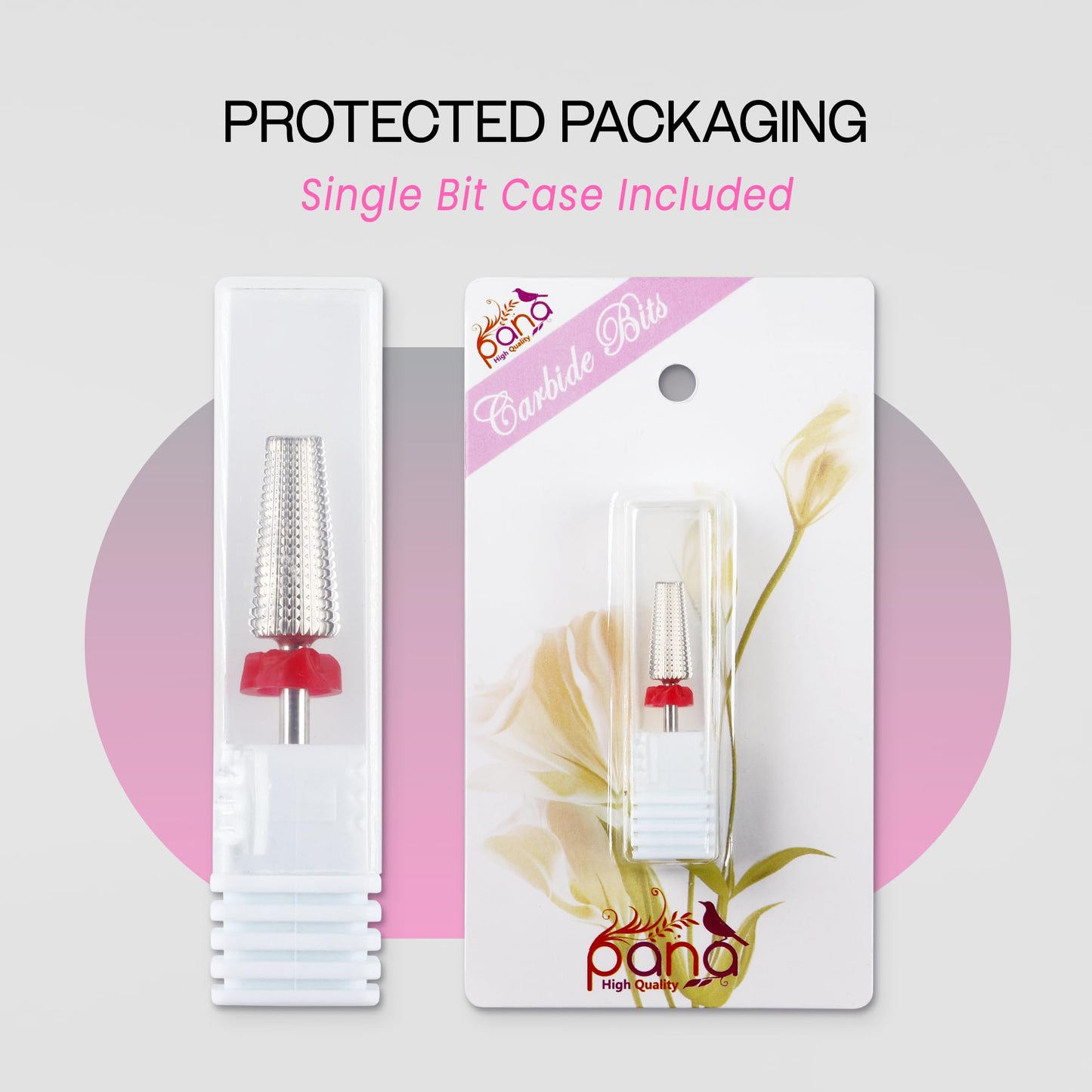 PANA Nail Carbide 5 in 1 Bit - Two Way Rotate use for Both Left and Right Handed - Fast Remove Acrylic or Hard Gel - 3/32" Shank - Manicure, Nail Art