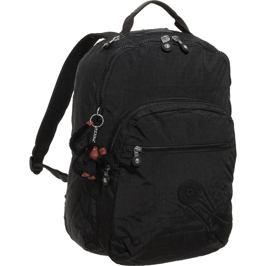 Kipling Seoul Go Laptop, Padded, Adjustable Backpack Straps, Zip Closure (One Size, Black Tonal)