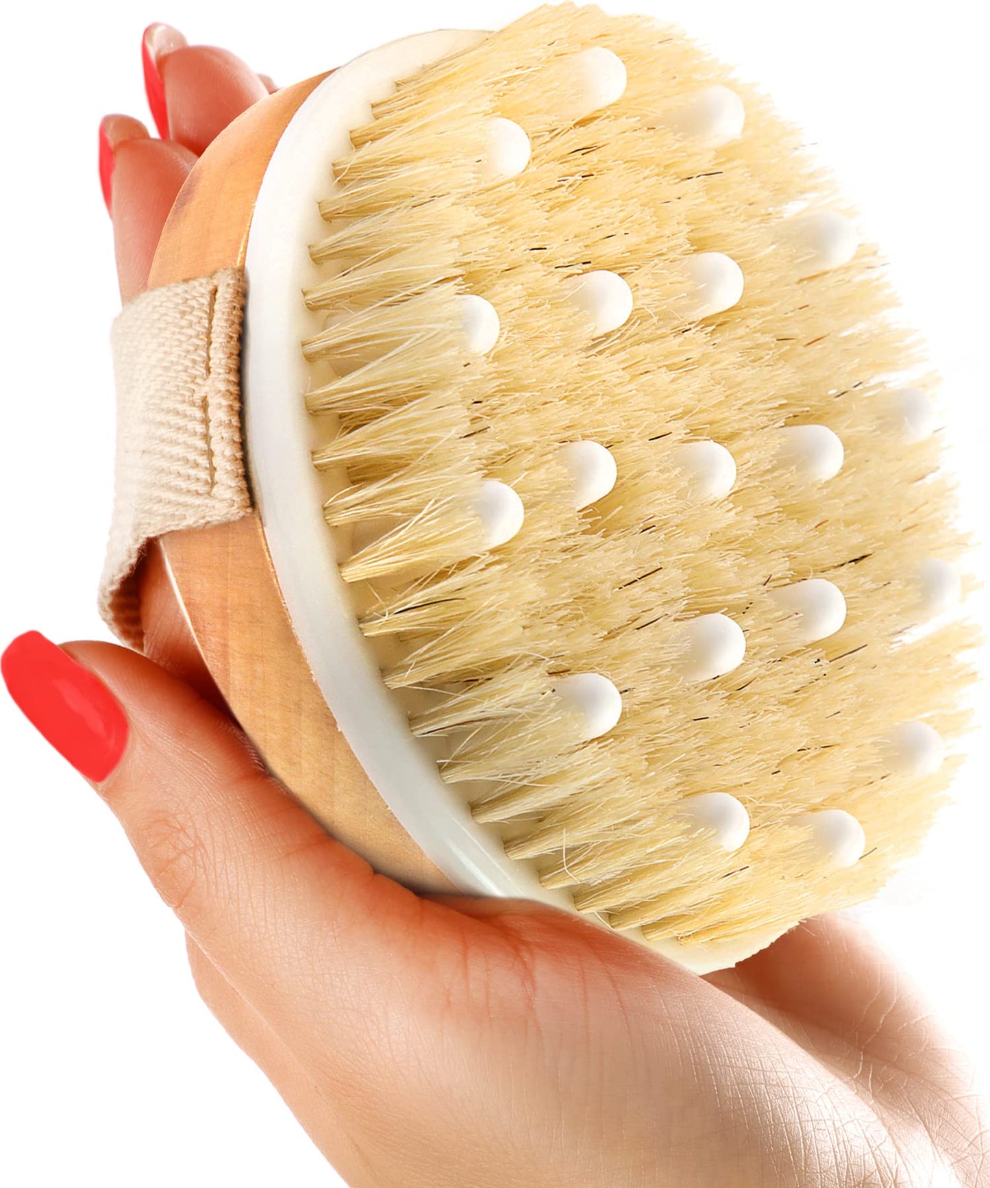 Dry Body Brush (1 Pack) - Reduce Cellulite, Dry Brush for Cellulite and Lymphatic Drainage, Exfoliating Brush with Soft Massage Nodules, Shower Brush