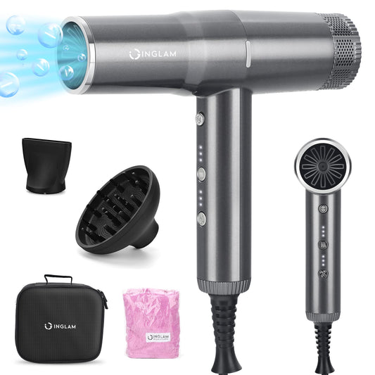 Blow Dryer with Diffuser, IG INGLAM Professional Hair Dryer 110,000RPM Brushless Motor High Speed Low Noise, 3 Heat Settings & 3 Speed & Cold Beauty & Personal Care IG INGLAM