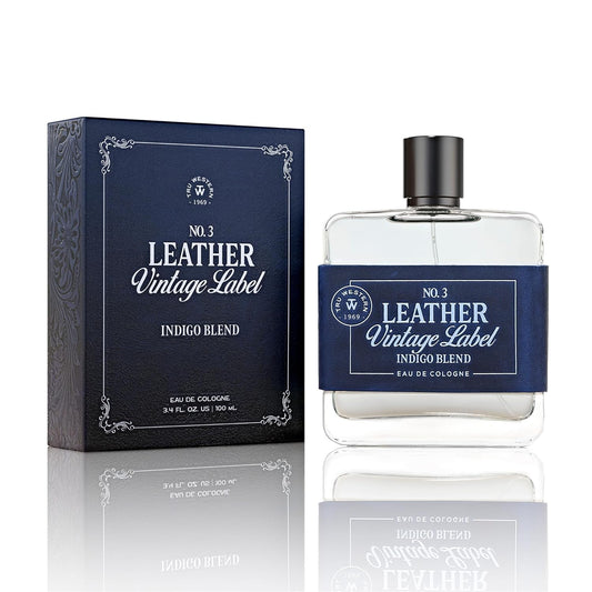 Leather No. 3 by Tru Western, Vintage Label Indigo Blend, 3.4 fl oz (100 ml), with Notes of Velvety Citrus, Blue Vetiver, Wild Lavender, and Sueded Beauty & Personal Care Tru Fragrance Beauty