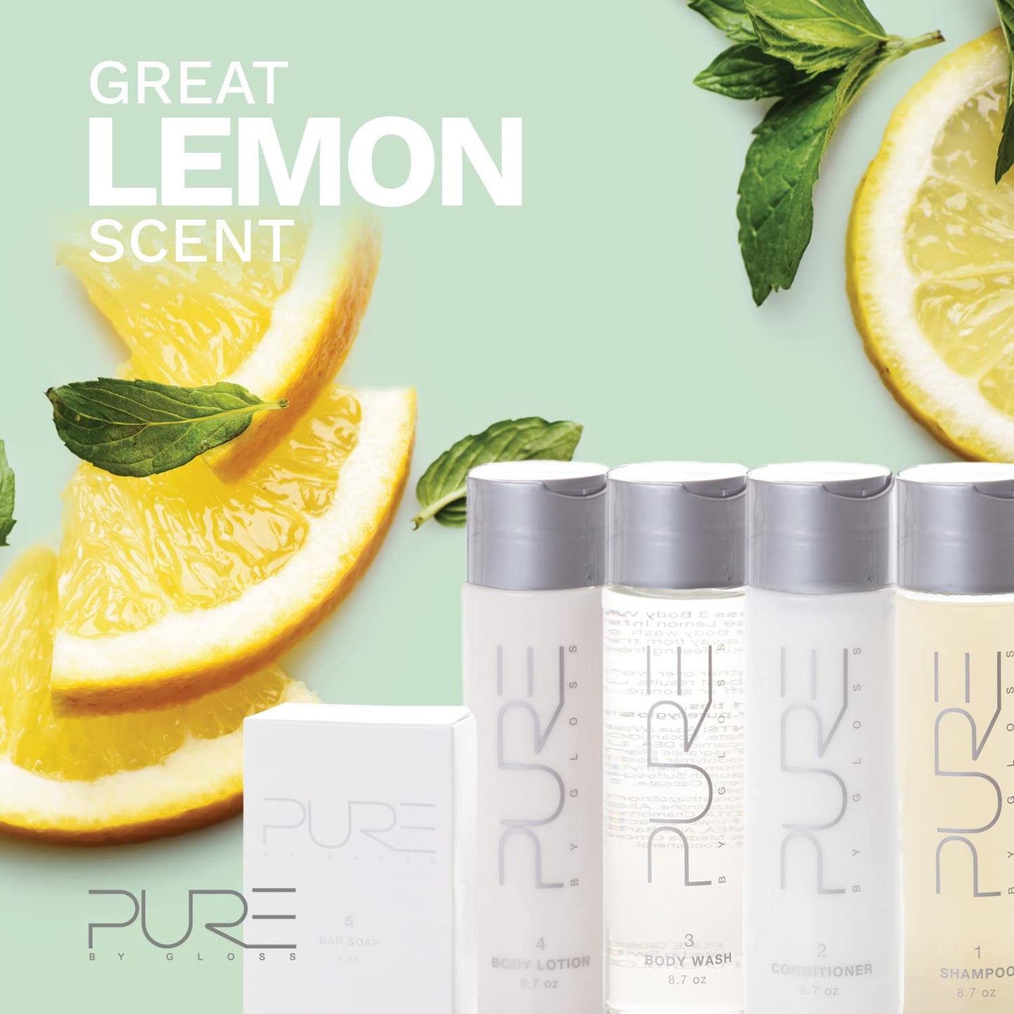 Pure By Gloss Body Lotion - Fresh Lemon Scent - for All Skin Types - Cruelty Free and Paraben Free - Luxurious Moisturizing, Softening & Smoothing