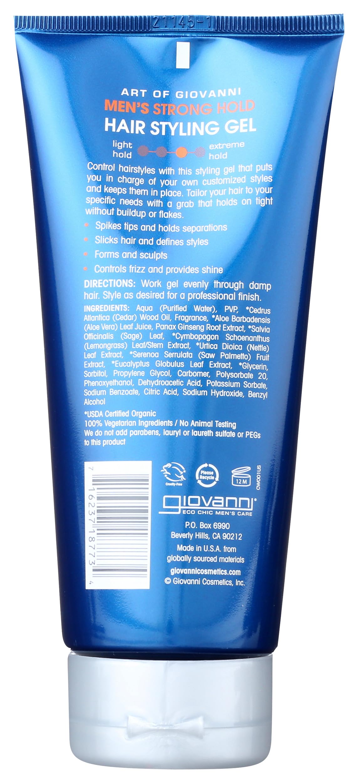 Giovanni Cosmetics Men Hair Styling Gel, 6.8 oz