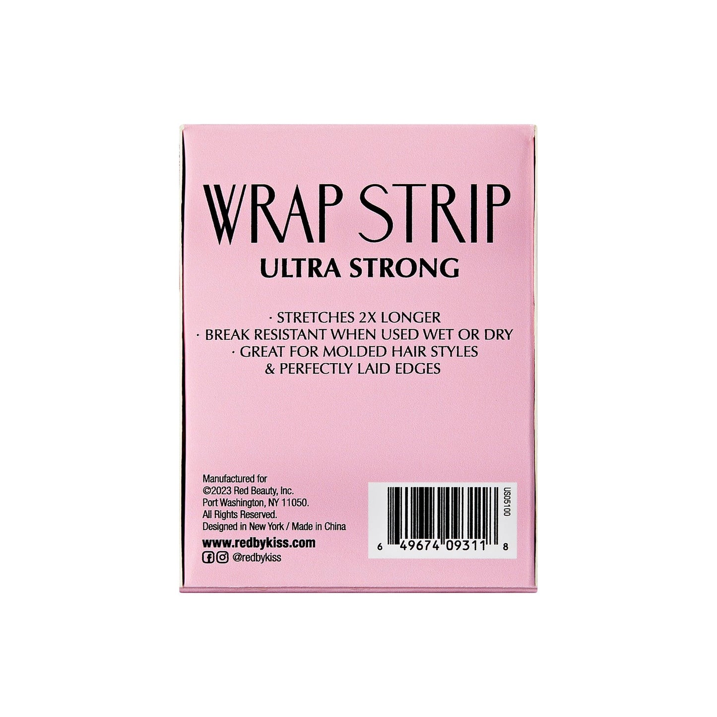 Red by Kiss Hair Wrapping Strip, Ultra Strong 2X Longer Stretch, 40 Strips, Suitable for Wet/Dry Hair, White, Styling Paper for Sleek Hairstyles