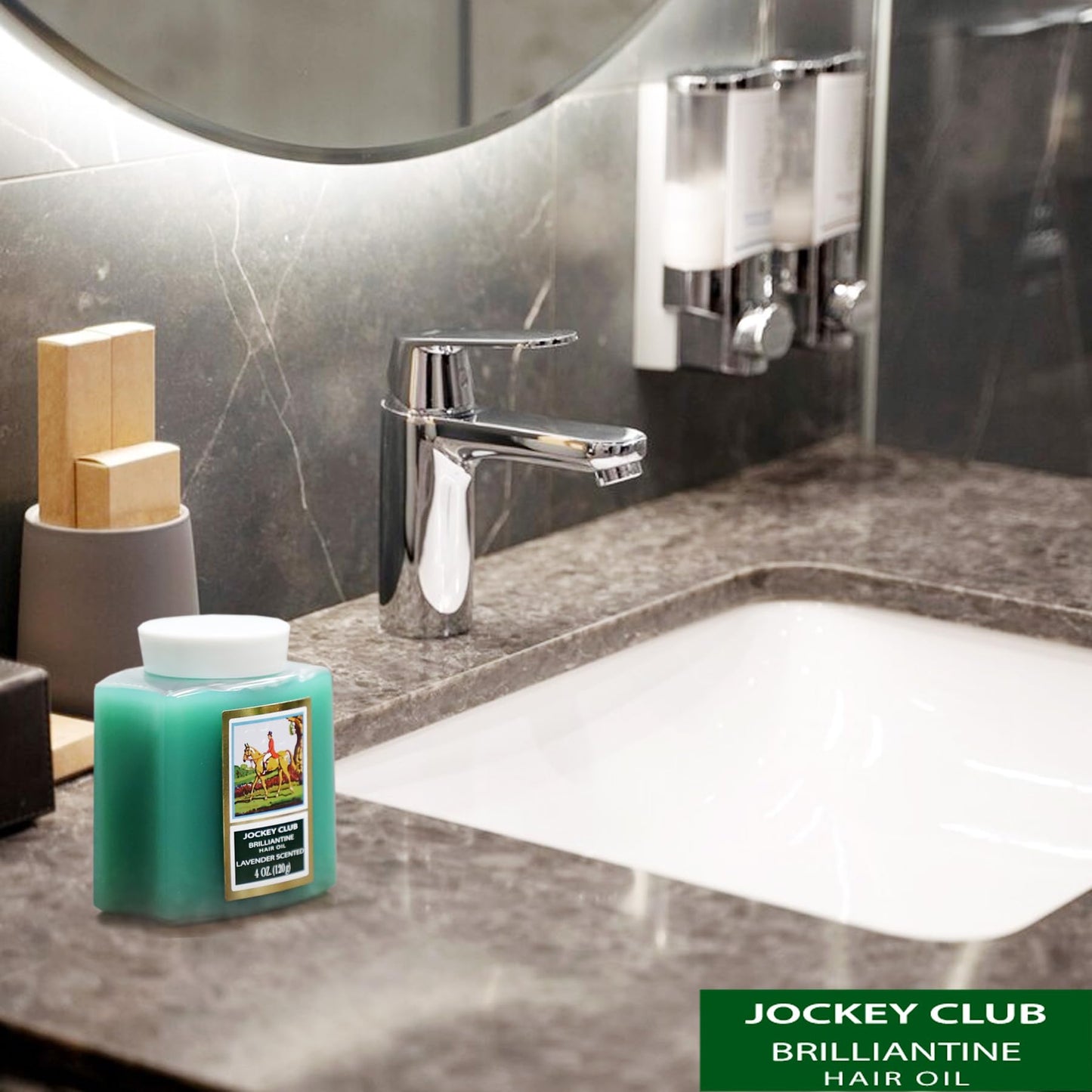 Jockey Club Solid Brilliantine Hair Styling Oil, Helps Softens All Hair Types, Lavender Scented, 4 Fl Oz Plastic Jar