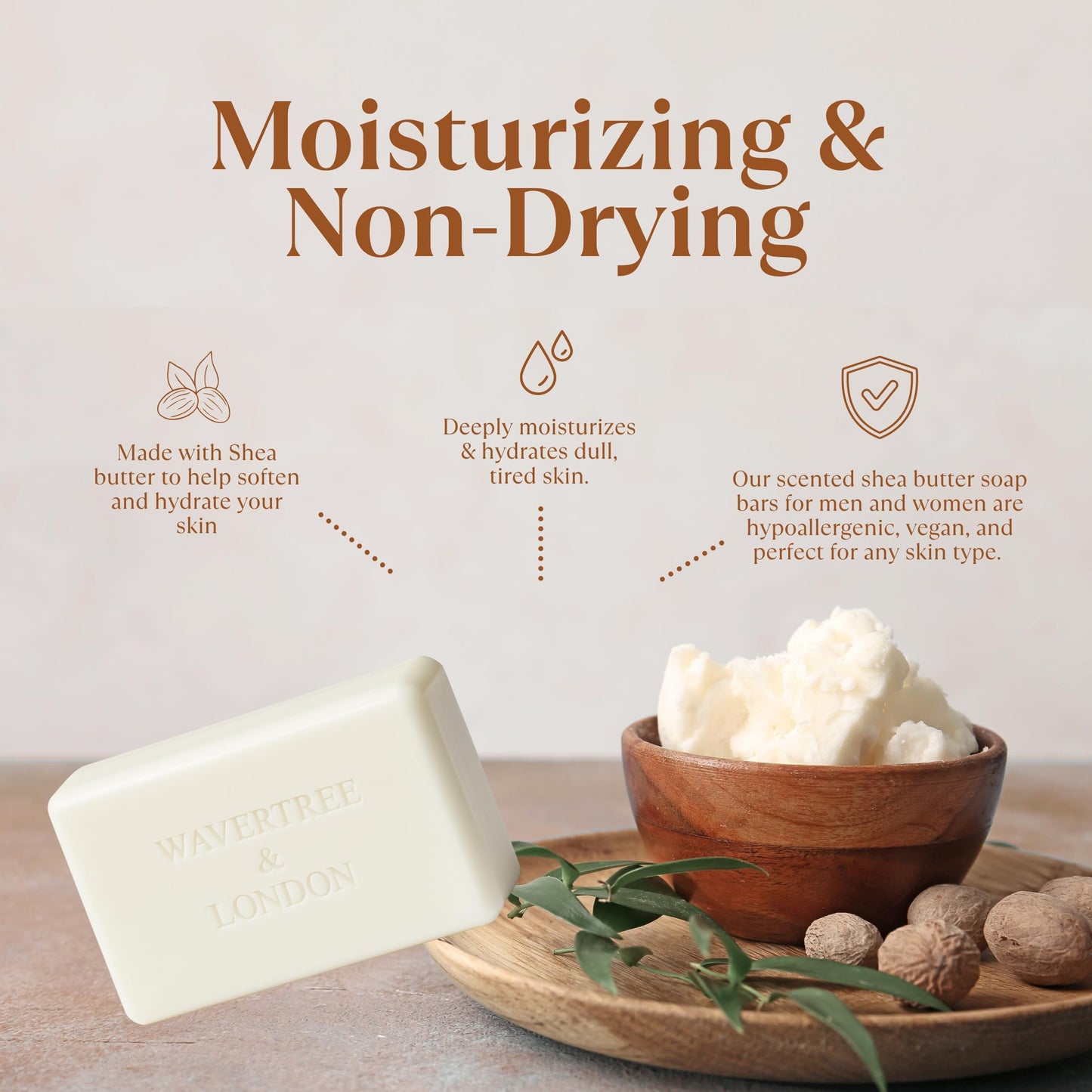 Wavertree & London Havana Scented Natural Soap (2 Bars), 7oz Moisturizing French Triple Milled Soap Bars enriched with shea butter - Pure Plant Based