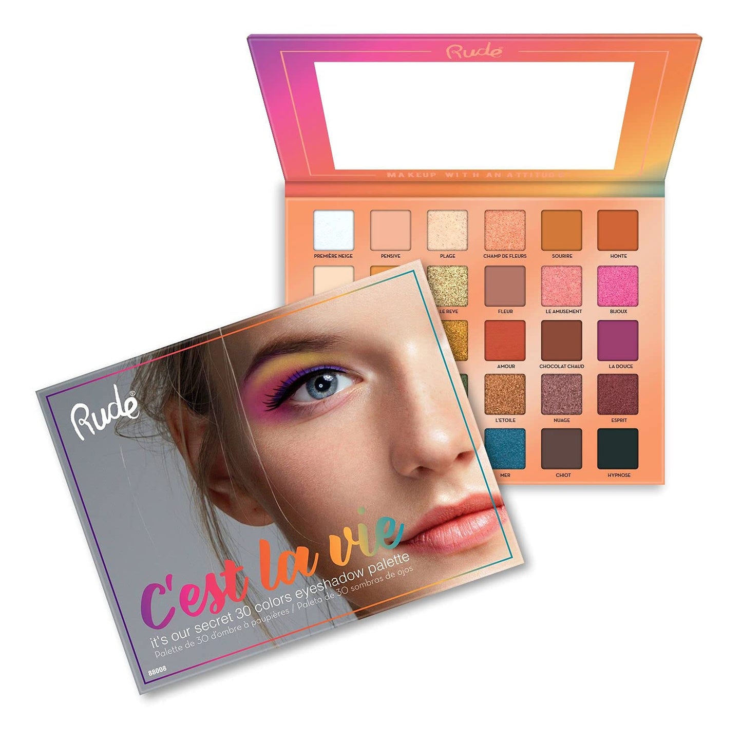 Rude Cosmetics Cest La Vie 30 Eyeshadow Palette Eye Shadow Women 1.13 oz