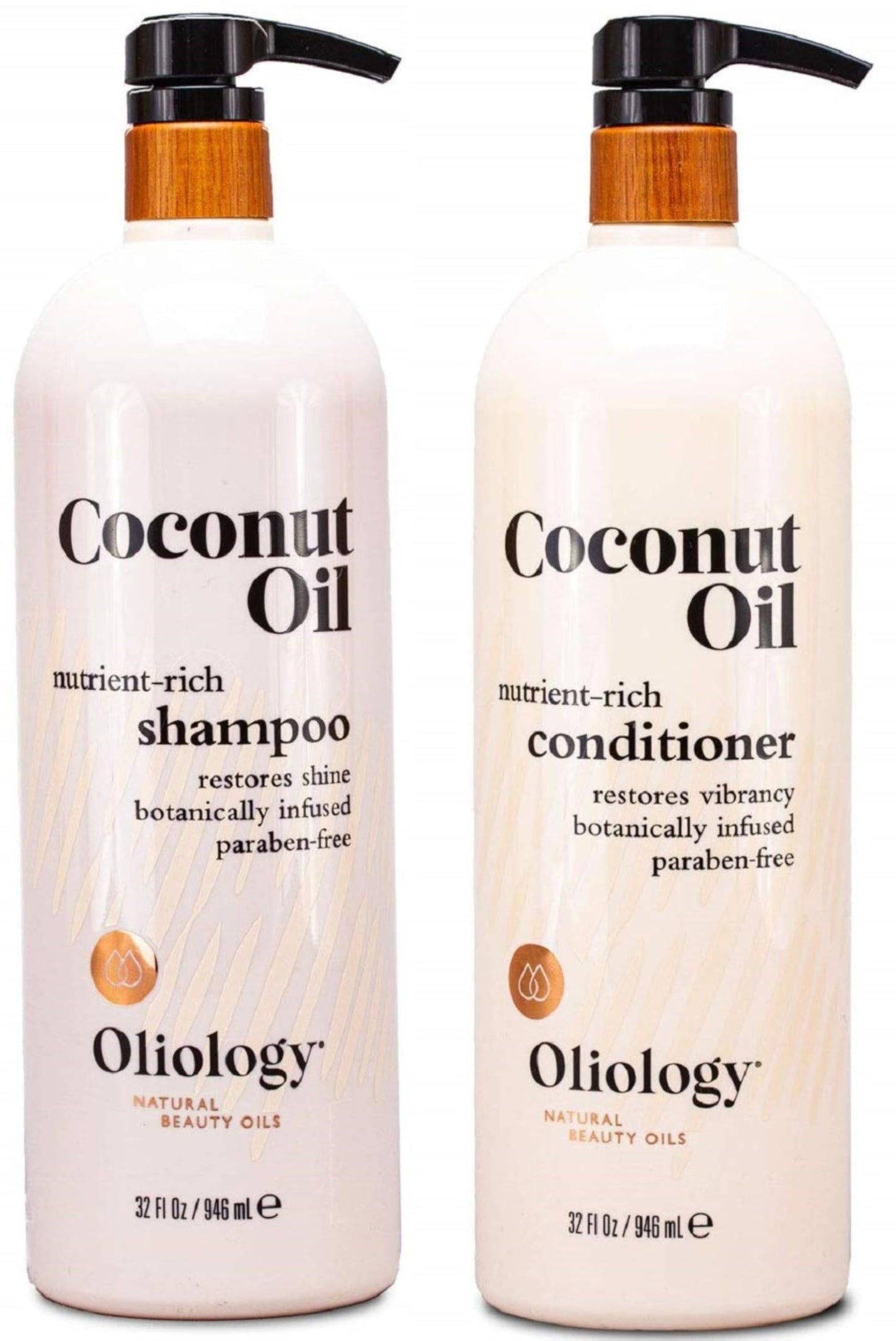 Oliology Nutrient Rich Coconut Oil Shampoo & Conditioner Combo Pack - Helps Restore Damaged Hair | Provides Intense Shine | Moisturizing | Made