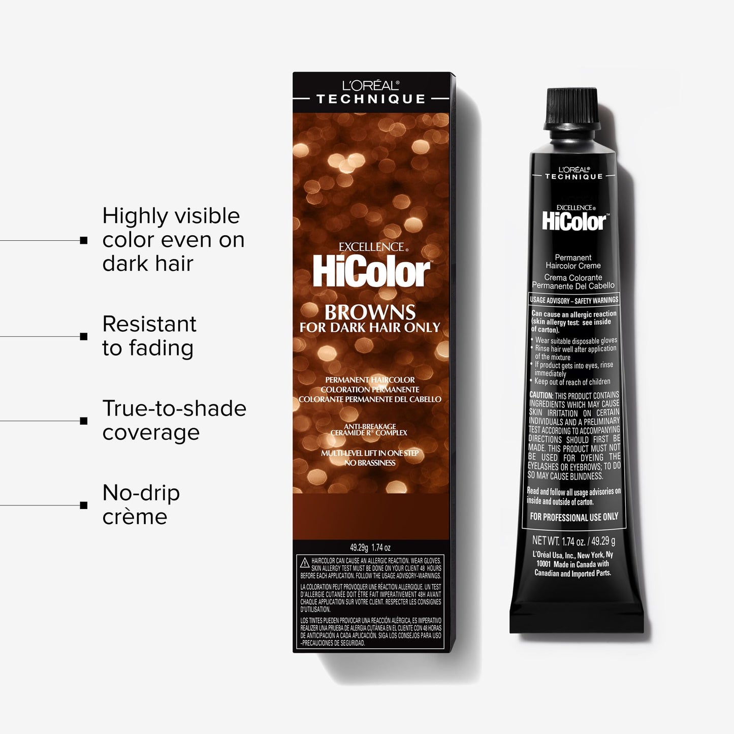 L'Oréal Technique HiColor Browns & Blondes Permanent Hair Color - Lifts Dark Hair in One Step, No Brassiness, Rich, Smooth Creme Formula, Intense Beauty and Personal Care L'OREAL TECHNIQUE