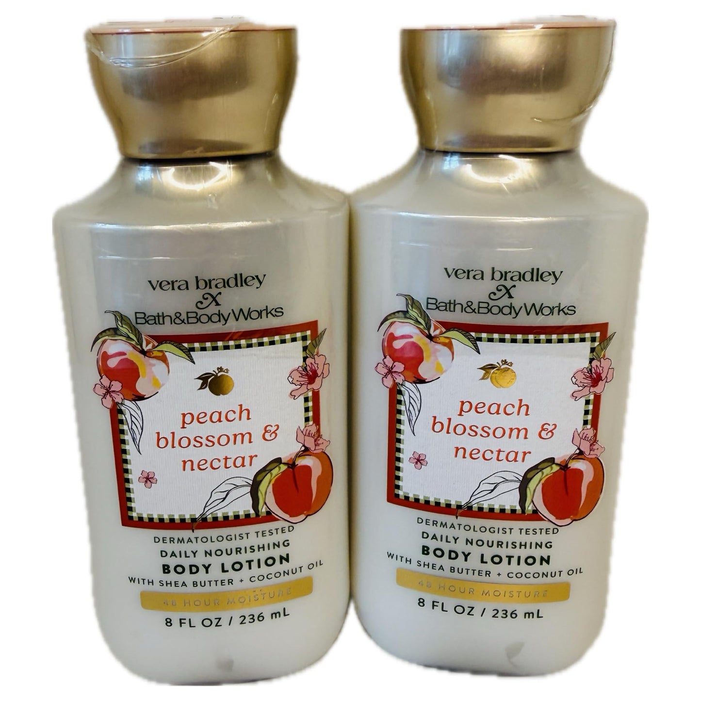 Bath & Body Works Peach Blossom & Nectar Body Lotion 2-Pack - Sweet Peach Floral Daily Moisturizer