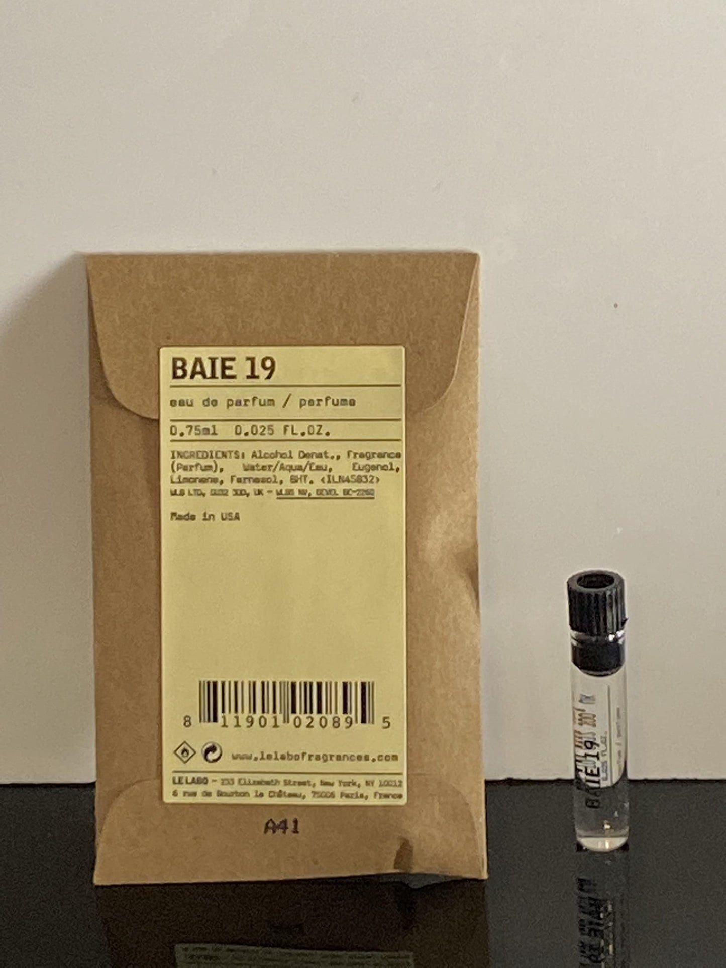Le Labo Baie 19 Eau de Parfum 0.025 Ounce Sample