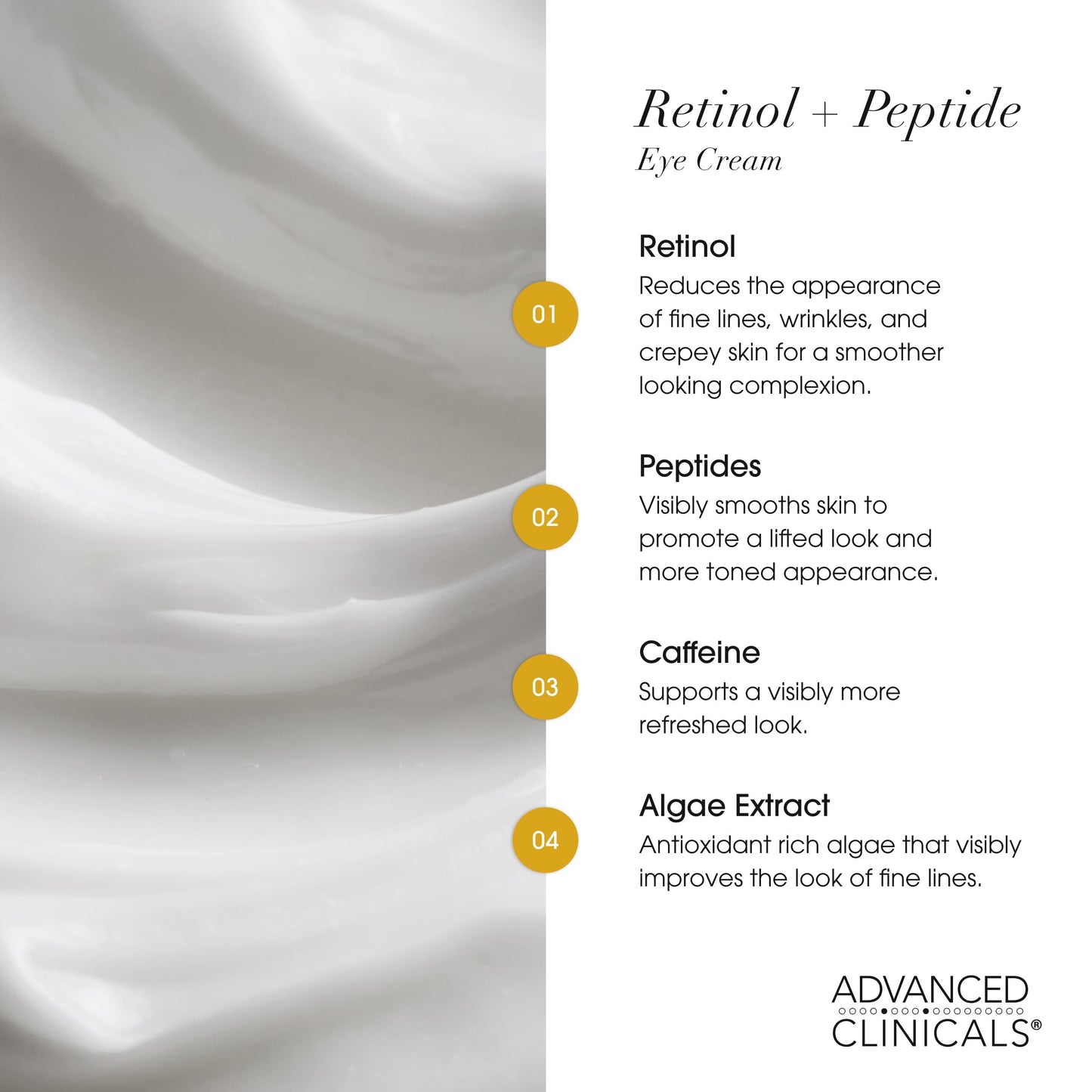 Advanced Clinicals Advanced Retinol Eye Balm + Peptides Face Moisturizer Cream | Visible Anti Aging Under Eyes Cream Improves Appearance Of Wrinkles