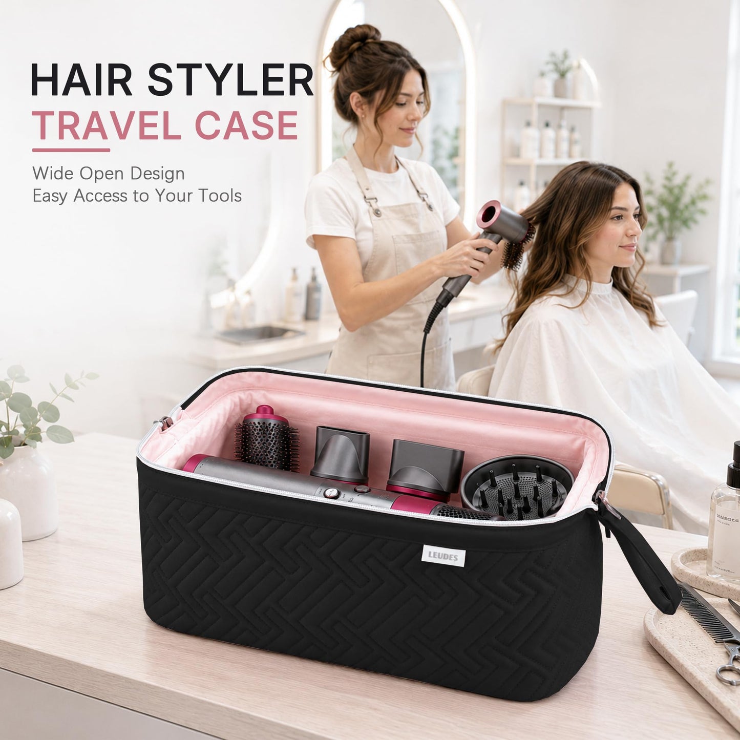 Leudes Hair Tools Travel Bag for Shark Flexstyle Carrying Case Portable Shark Hair Air Wrap Dryer Case Waterproof Dustproof Flat Curling Iron Travel Beauty and Personal Care Leudes