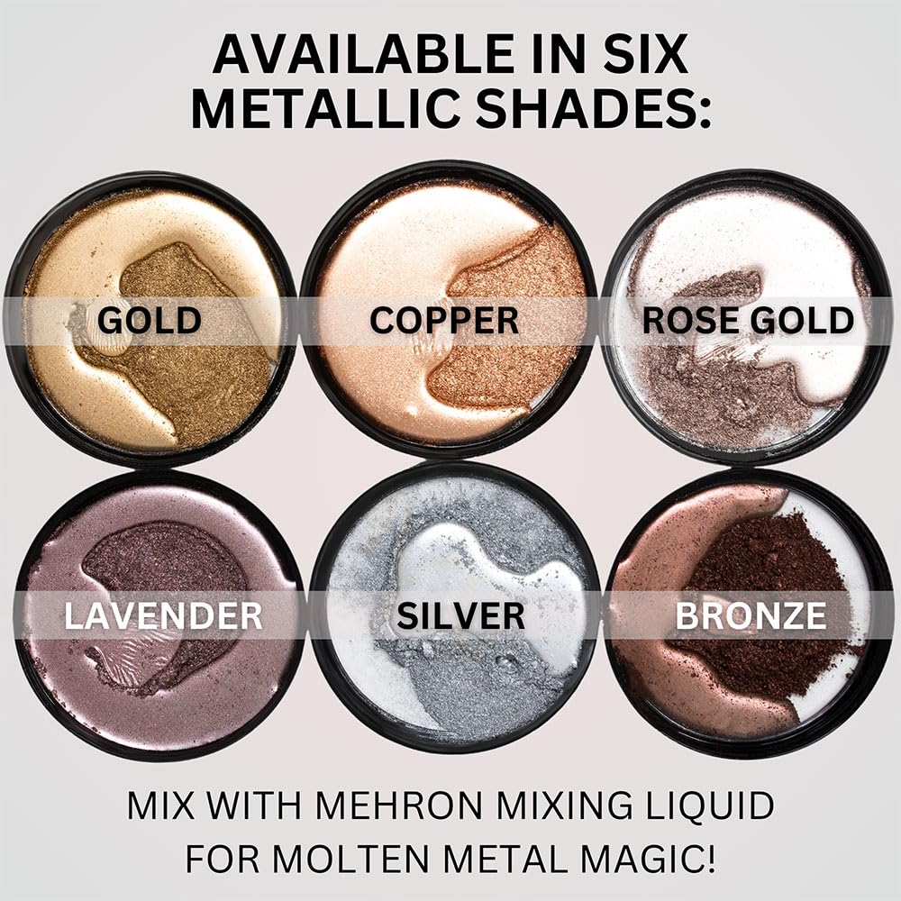 Mehron Makeup Metallic Powder | Metallic Chrome Powder Pigment for Face & Body Paint, Eyeshadow, and Eyeliner .75 oz (21 g) (Bronze)