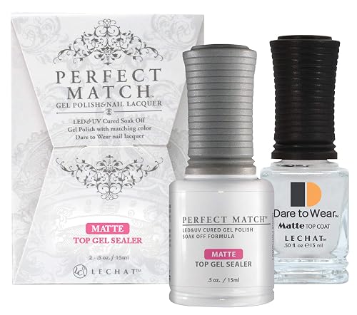 LeChat Perfect Match Gel Polish & Matte Top Gel Sealer Set, 0.5 ounce (PMTM01) Beauty & Personal Care LECHAT
