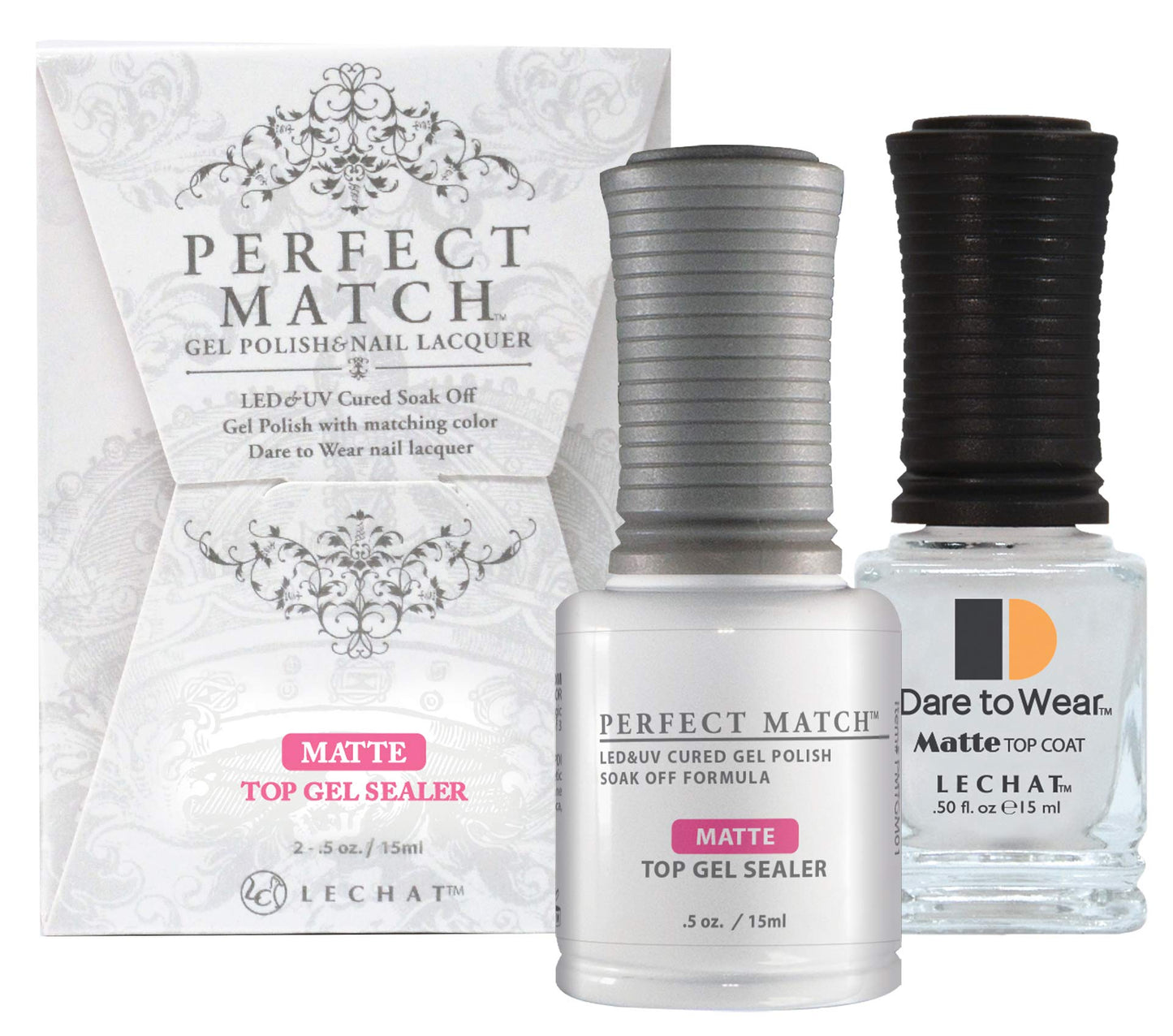 LeChat Perfect Match Gel Polish & Matte Top Gel Sealer Set, 0.5 ounce (PMTM01) Beauty & Personal Care LECHAT