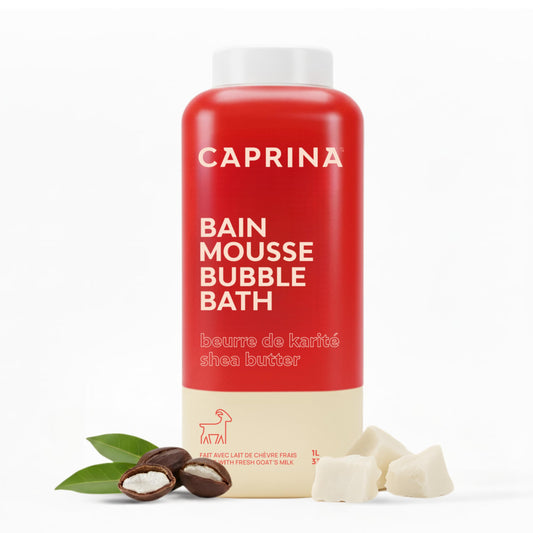 Caprina Fresh Goat’s Milk Bubble Bath, 1L, Hydrating Relaxing Foam Bath, Moisturizing and Gentle on Skin, Made in Canada (Shea Butter) Beauty and Personal Care Caprina by Canus
