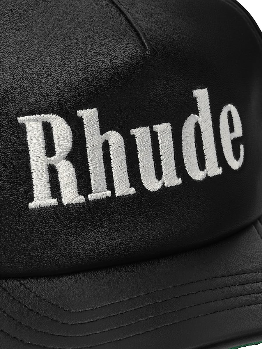 Rhude, Logo Leather Hat, Black