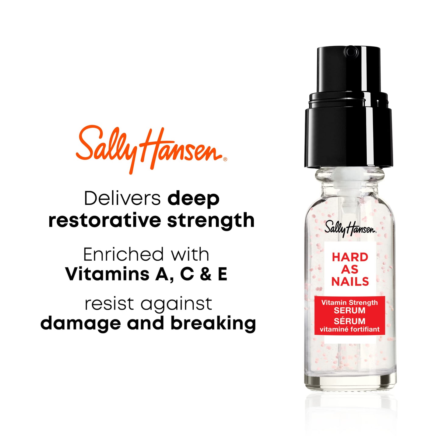 Sally Hansen Nail Treatment Hard As Nails® Vitamin Strength Serum™ | Moisturizing Nail Strengthener | Enriched with Vitamins A, C & E | Nourishes