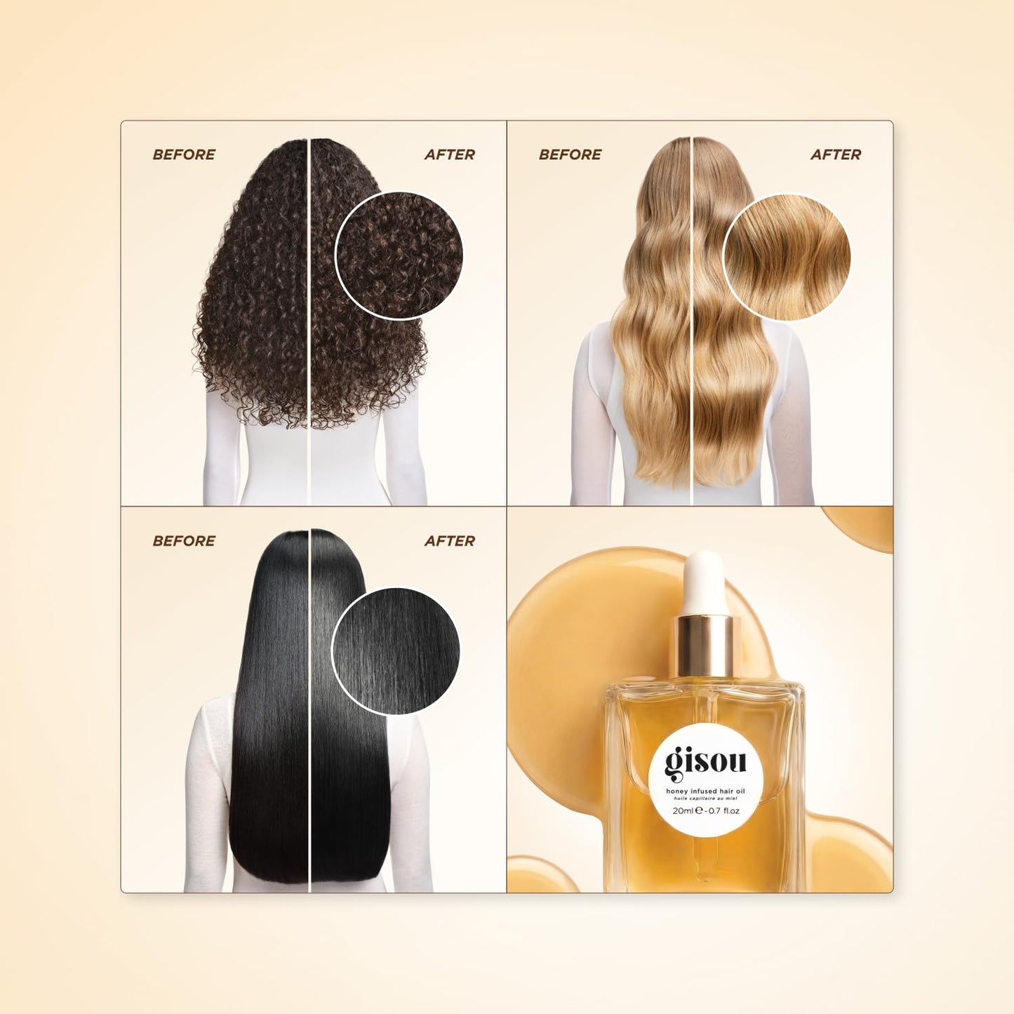 Gisou Honey Infused Hair Oil (1.7 Fl Oz) Beauty and Personal Care Gisou