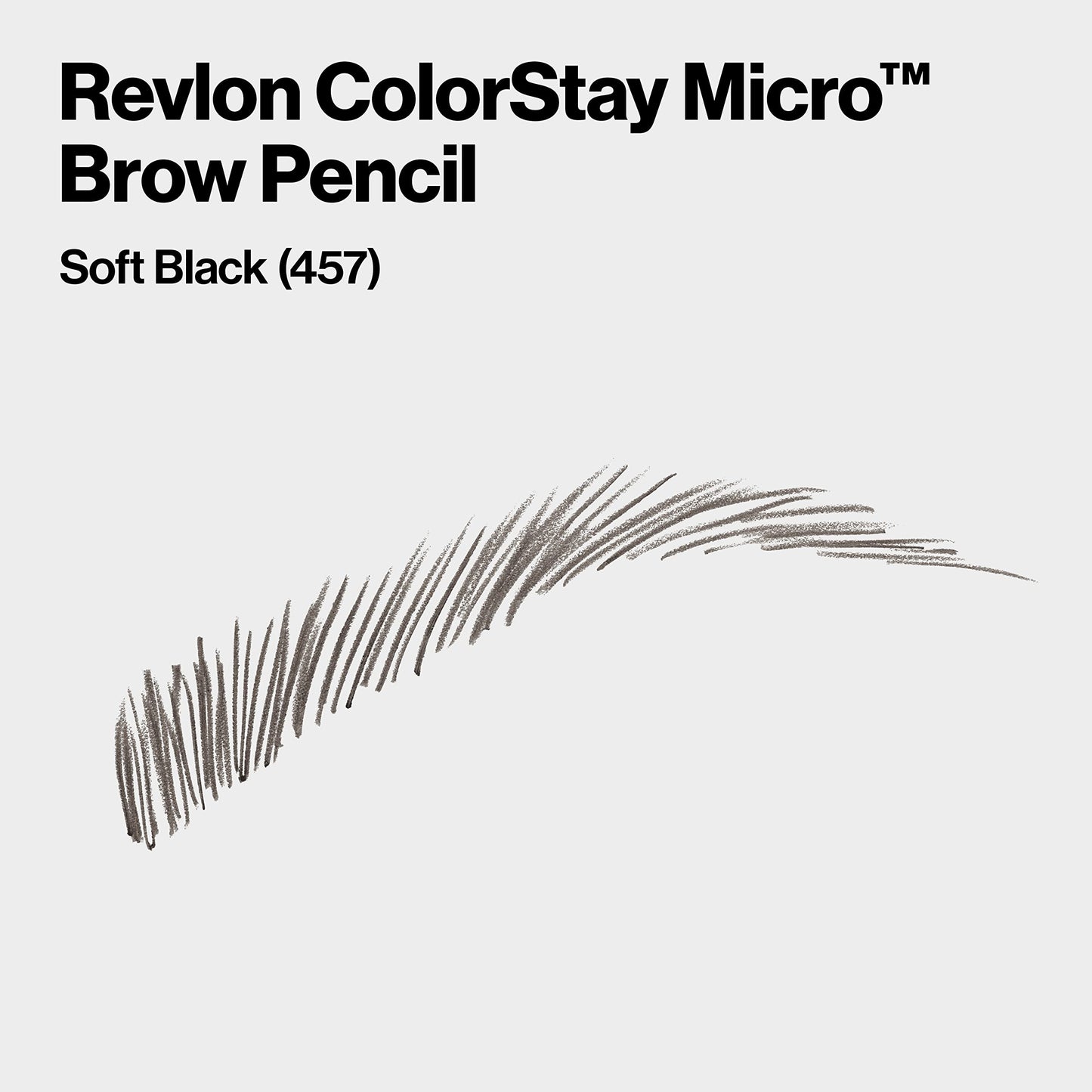 Revlon ColorStay Micro Eyebrow Pencil with Built In Spoolie Brush, Infused with Argan and Marula Oil, Waterproof, Smudgeproof, 457 Soft Black, 0.003