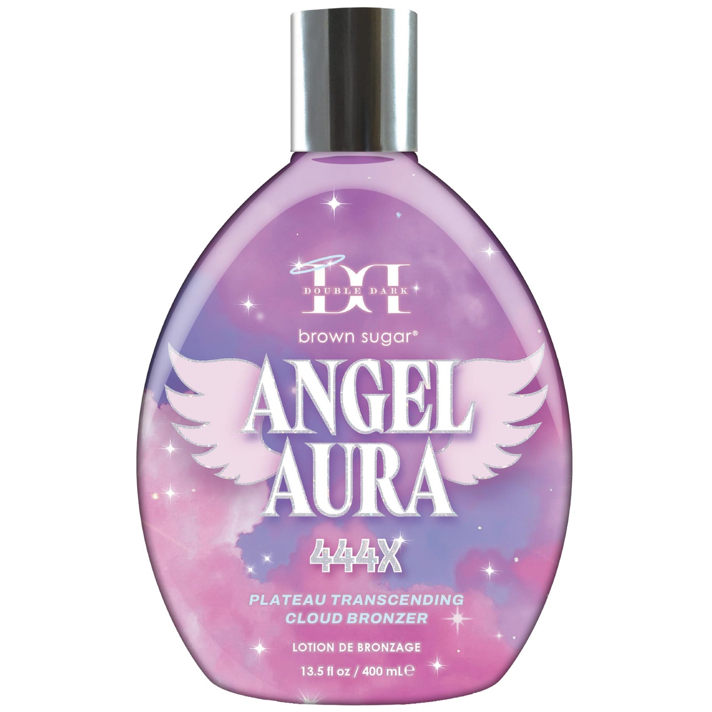 Brown Sugar Angel Aura Tanning Lotion, 444X Plateau-Transcending Cloud Bronzer with Halo Effect Skin Illuminators, 13.5 Fl Oz