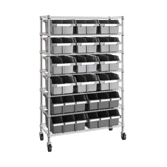 Seville Classics Heavy Duty NSF Bin Rack Solid Steel Wire Shelving Storage Unit, Patented Organizer for Garage, Warehouse, Office, Restaurant…