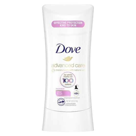 Dove Advanced Care Invisible Antiperspirant Deodorant Stick No White Marks on 100 Colors Clear Finish 48-Hour Sweat and Odor Protecting Deodorant Beauty and Personal Care Dove