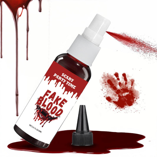 Fake Blood Splatter,2.01FL.OZ Vampire Blood Makeup,Halloween Fake Blood Spray Eye Blood Drops Body Paint?Blood Splatter for Clothes,Halloween Zombie Beauty & Personal Care TUHPIBK